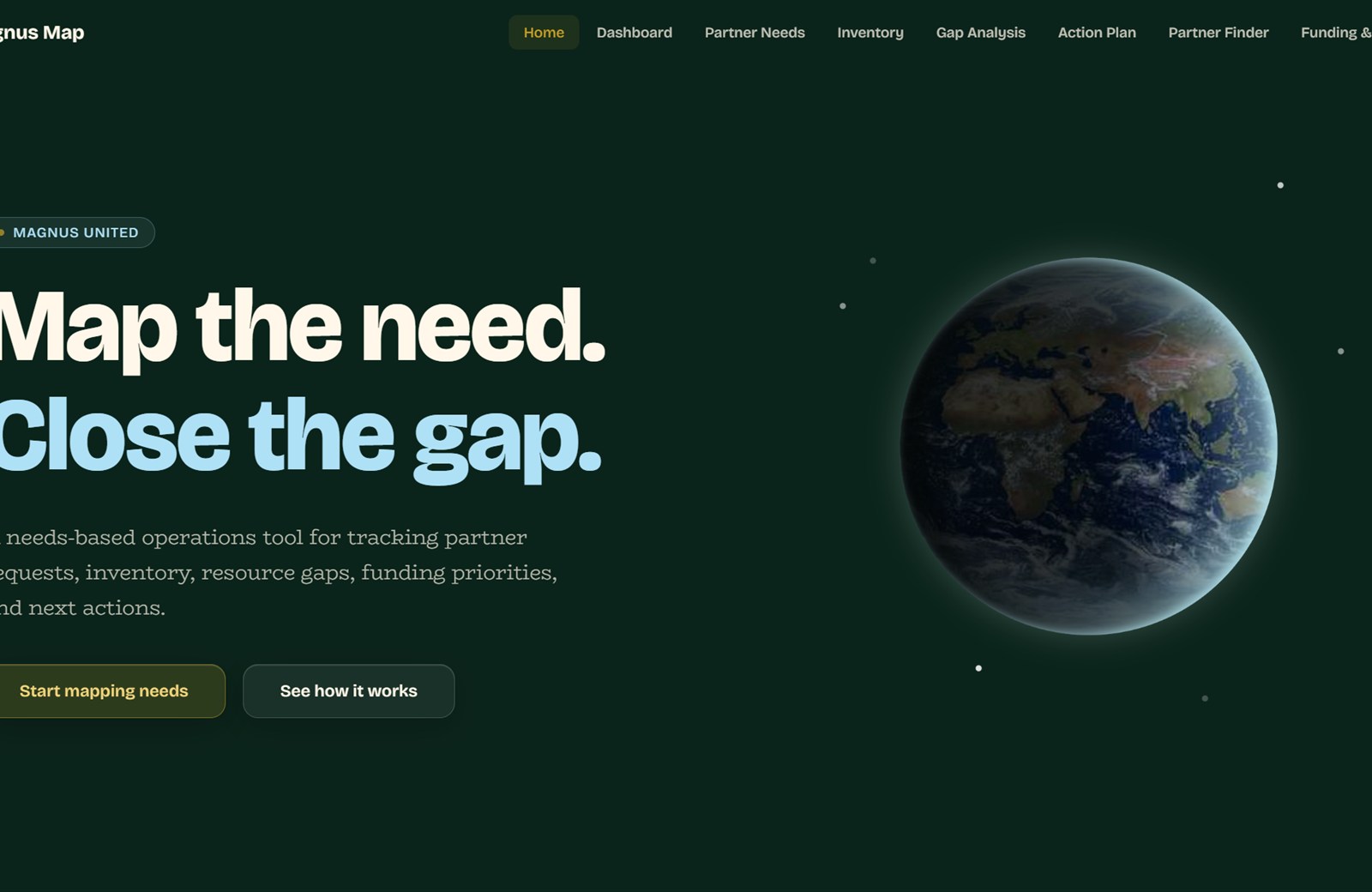 Magnus Map, the needs and gap-analysis dashboard